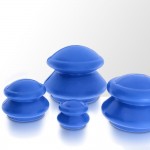 Ventuze de masaj corporal anticelulitic sau terapeutic, set 4 bucati albastre din silicon cod 25834